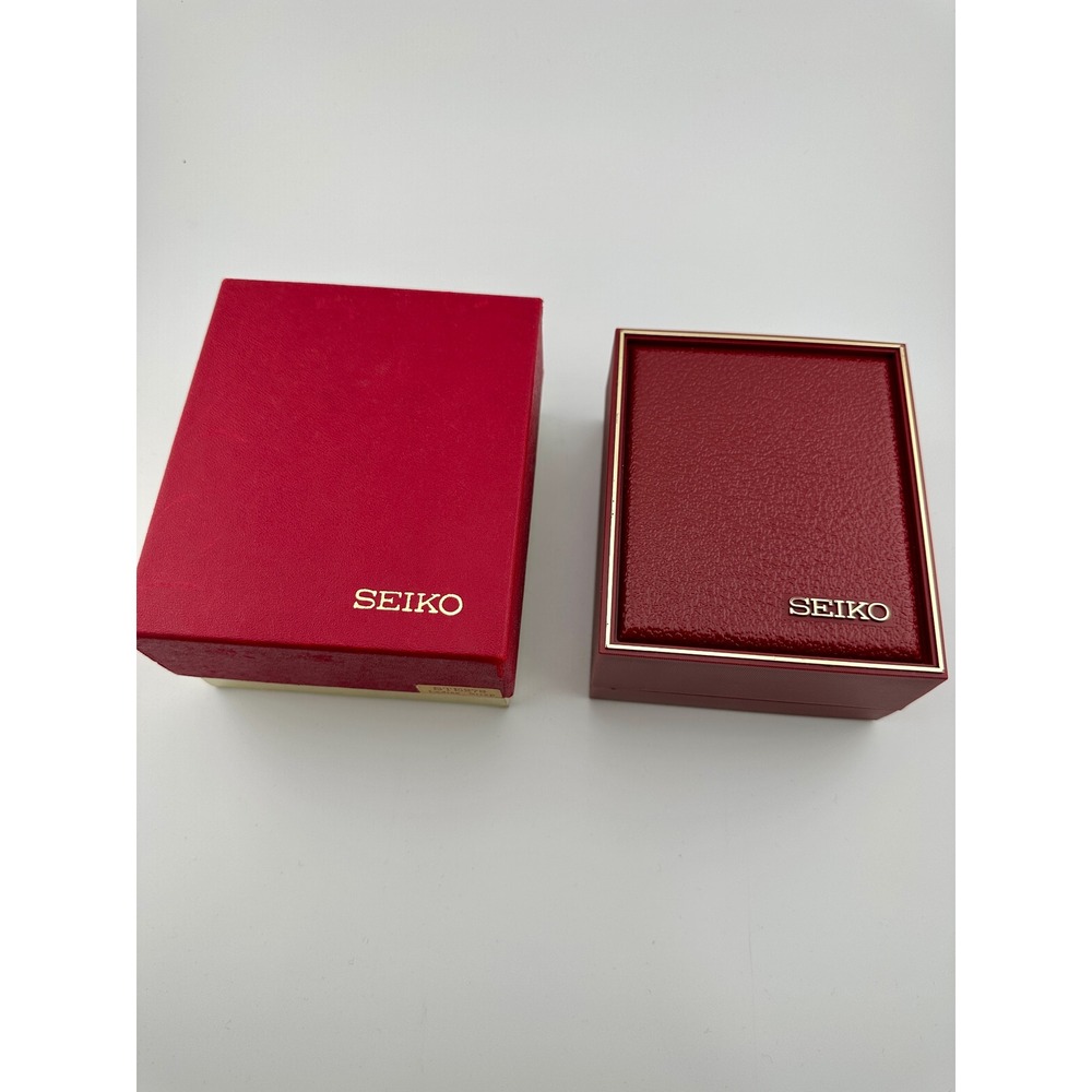 Vintage 1970s 80s Seiko Quartz Watch Box Red Gold